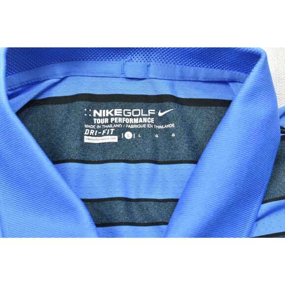 Nike Golf Tour Performance Dri-FIT Polo Shirt Men's Size L Striped Golf - Picture 7 of 8